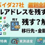 プロバイダ27社のメールアドレスを残す方法と最新金額一覧